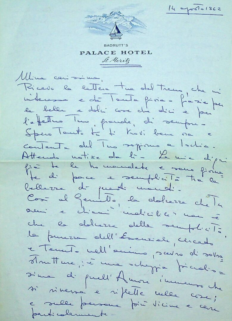 Gondina a Claudia - 14 agosto 1962